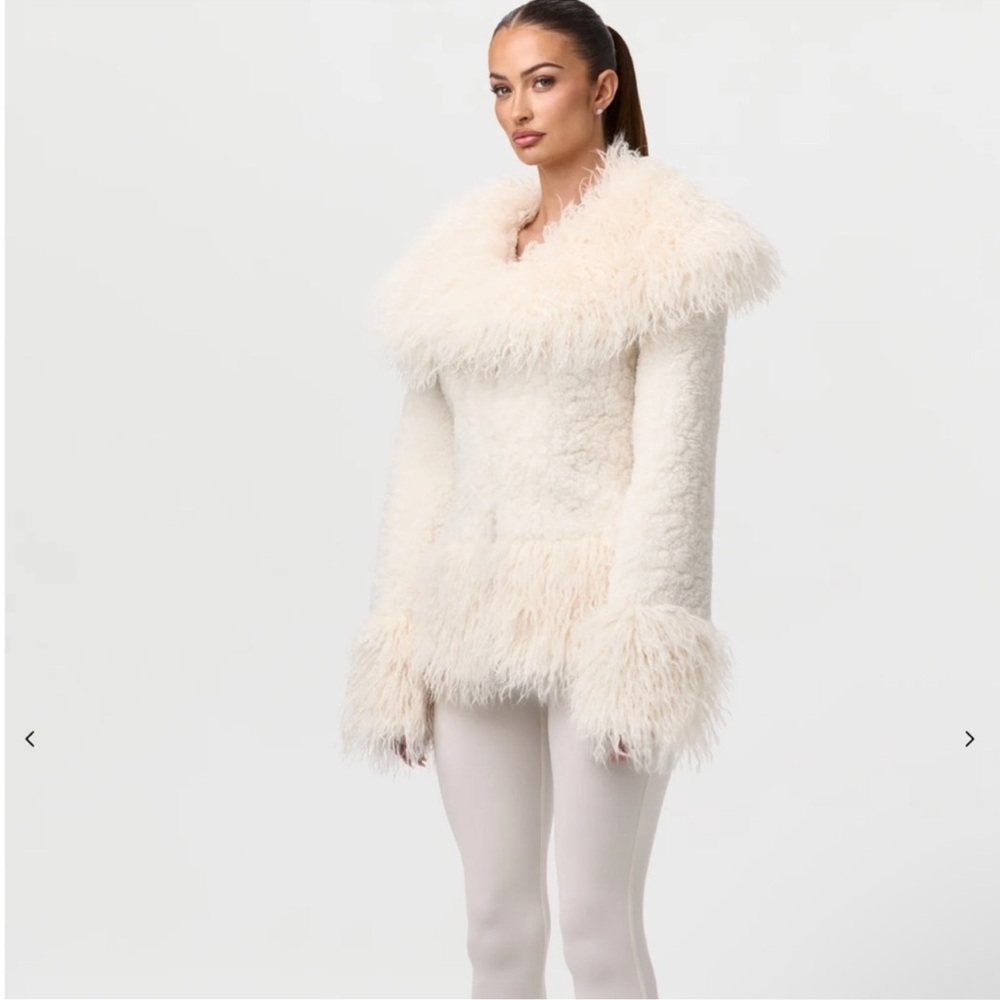 Naked Wardrobe Cream Teddy Jacket - Picture 2 of 3